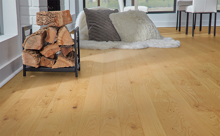 wooden flooring with pillows in the background
